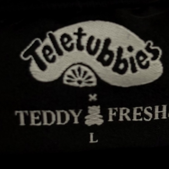 Teddy Fresh x Teletubbies Black Holographic Hoodie Size L - Picture 6 of 6